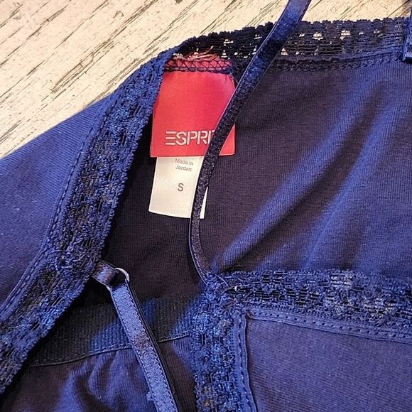 Red and navy v neck tank top size S Esprit - Picture 6 of 9